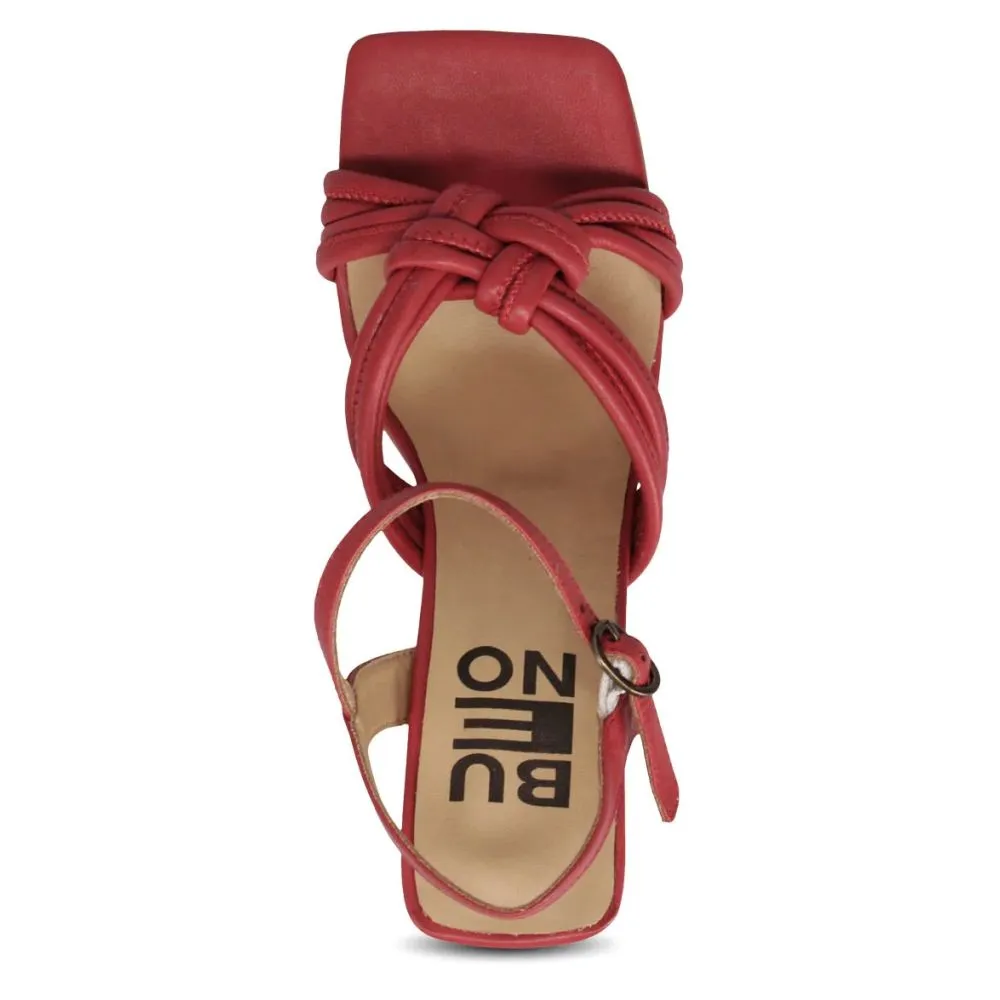 Bueno Women's Windsor Heeled Sandal in Red